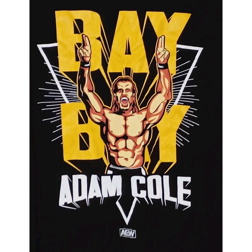 AEW Adam Cole BAY BAY Black Wrestling Graphic Tee XL